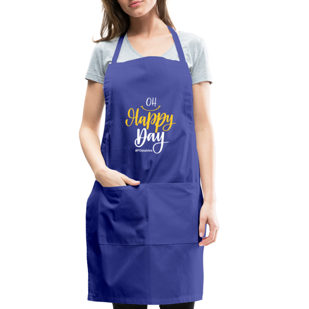 Oh Happy Day W Adjustable Apron - royal blue