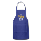 Oh Happy Day W Adjustable Apron - royal blue