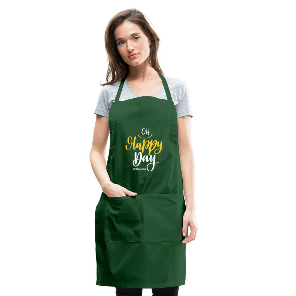 Oh Happy Day W Adjustable Apron - forest green