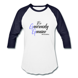 Be Generously Genuine B Baseball T-Shirt - white/navy