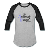 Be Generously Genuine B Baseball T-Shirt - heather gray/black