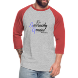 Be Generously Genuine B Baseball T-Shirt - heather gray/red