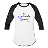 Be Generously Genuine B Baseball T-Shirt - white/black