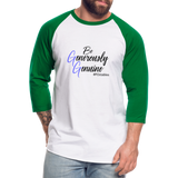 Be Generously Genuine B Baseball T-Shirt - white/kelly green