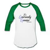 Be Generously Genuine B Baseball T-Shirt - white/kelly green