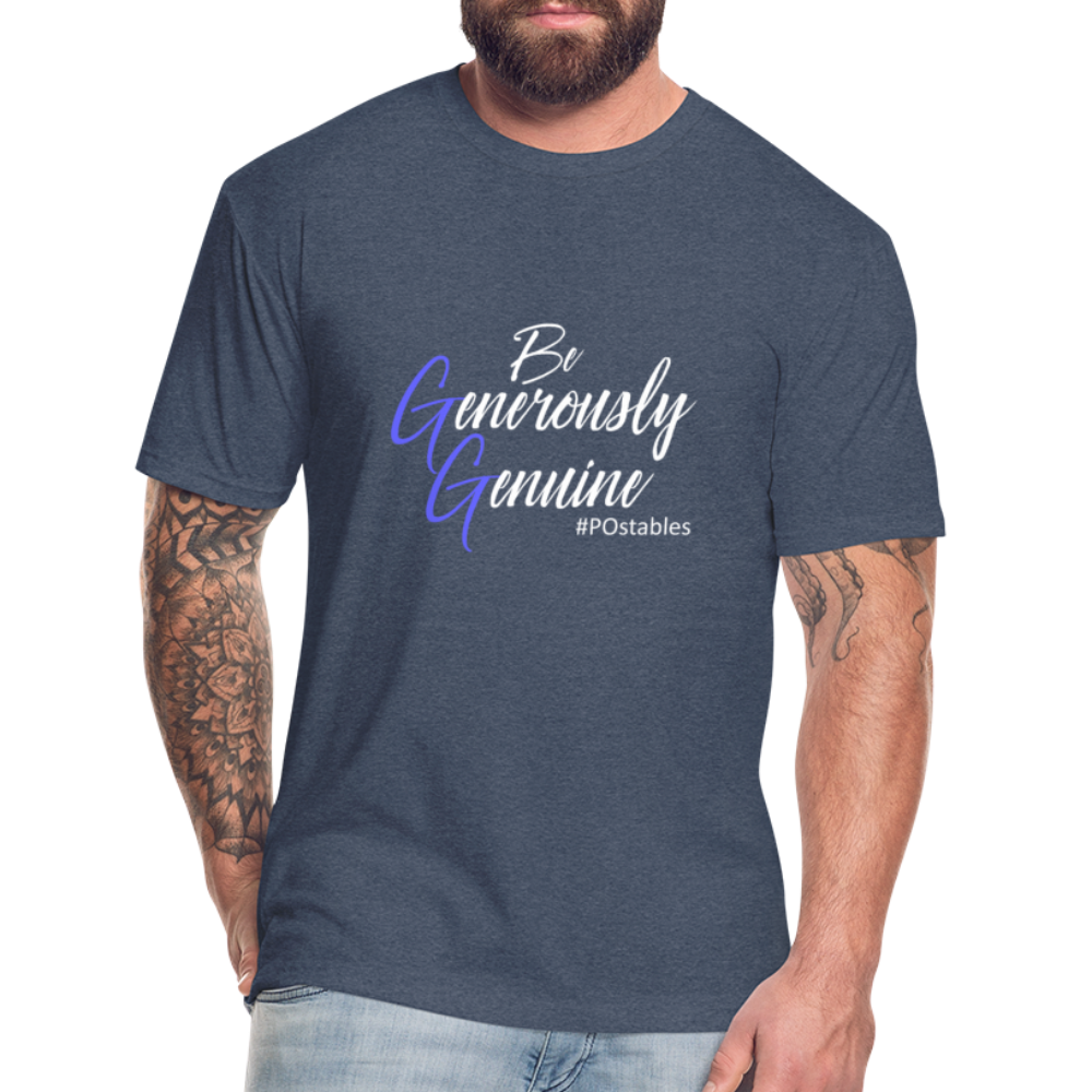 Be Generously Genuine W Fitted Cotton/Poly T-Shirt by Next Level - heather navy
