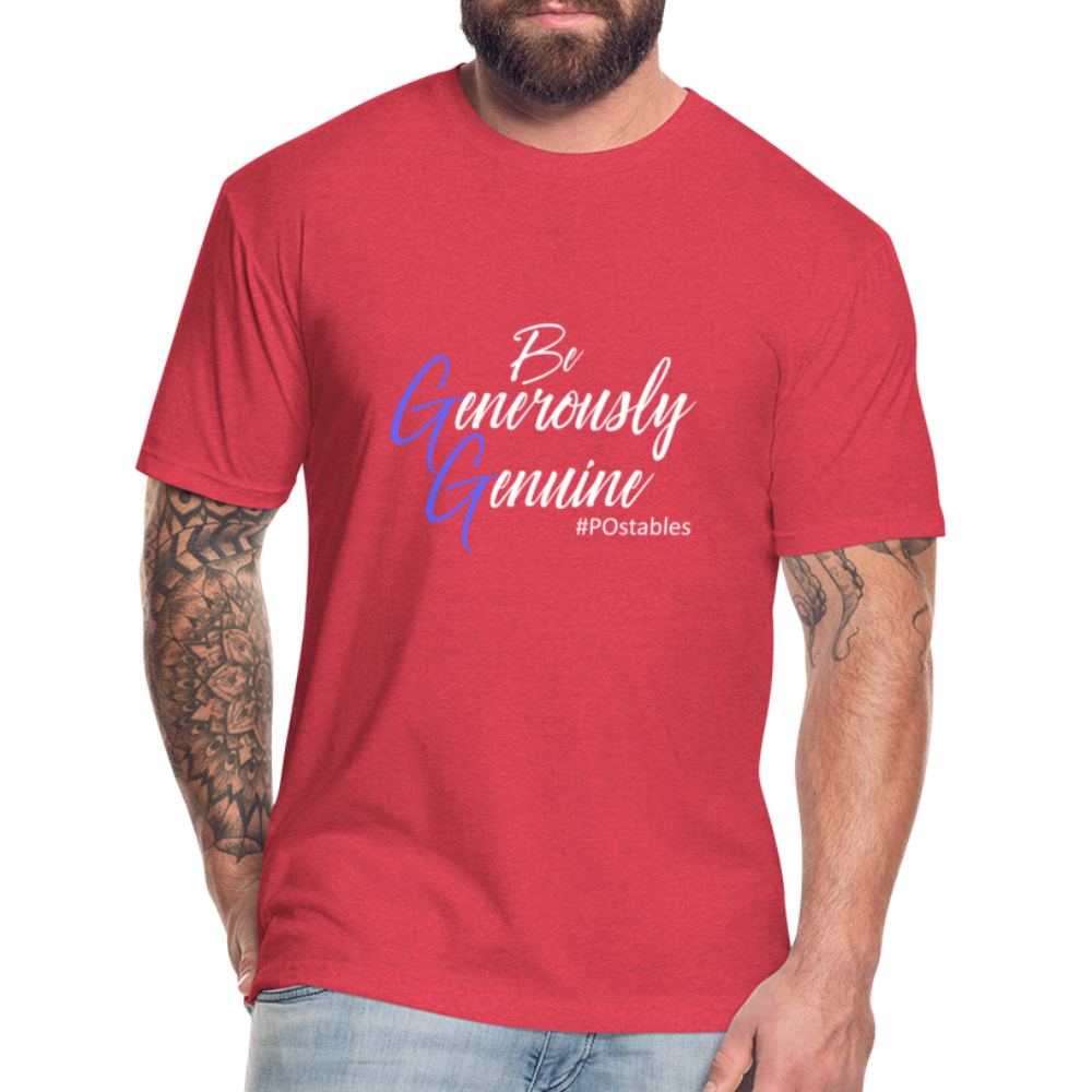 Be Generously Genuine W Fitted Cotton/Poly T-Shirt by Next Level - heather red