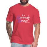 Be Generously Genuine W Fitted Cotton/Poly T-Shirt by Next Level - heather red