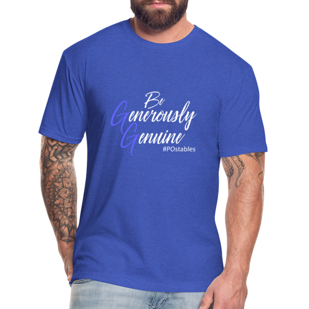 Be Generously Genuine W Fitted Cotton/Poly T-Shirt by Next Level - heather royal