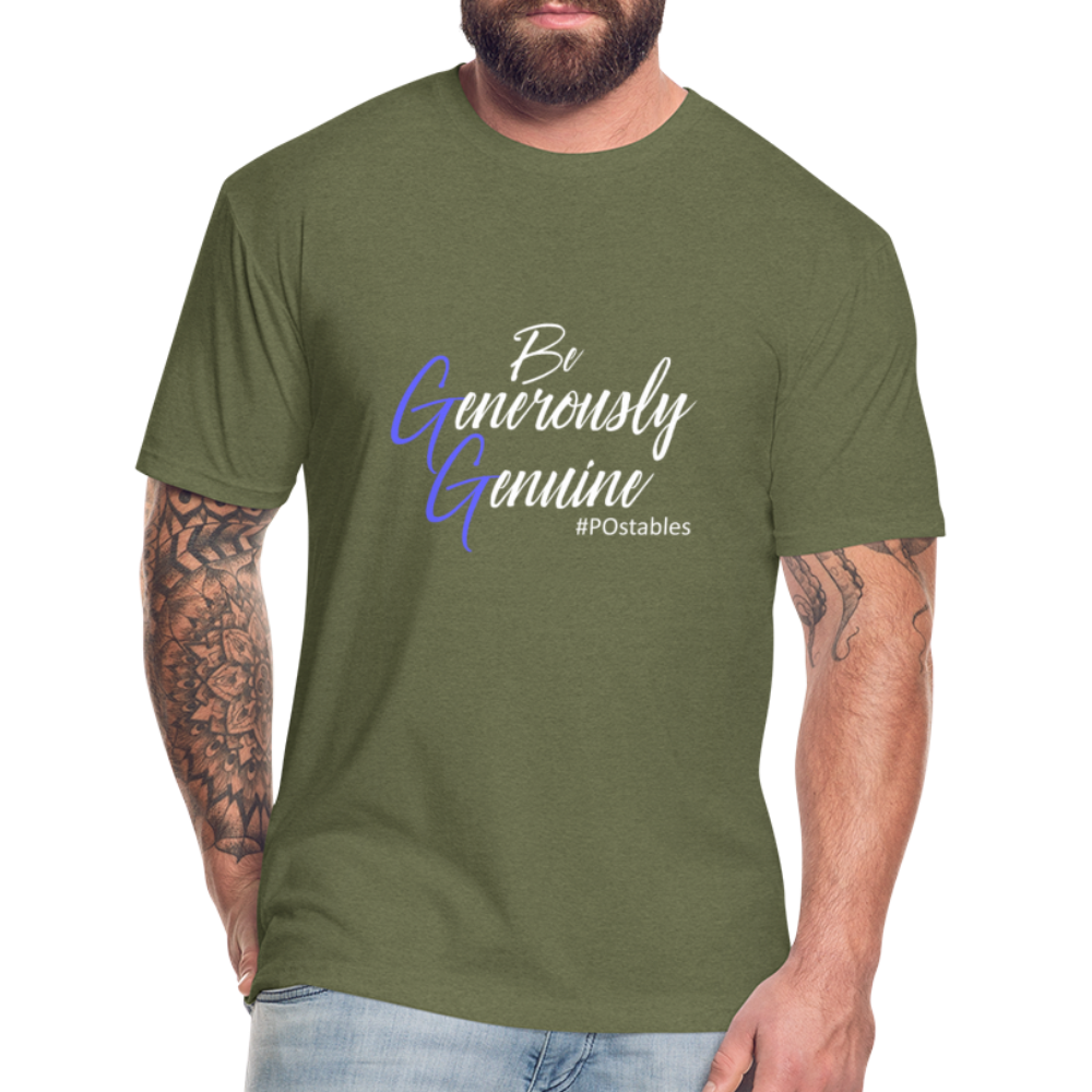 Be Generously Genuine W Fitted Cotton/Poly T-Shirt by Next Level - heather military green