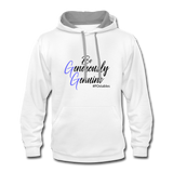 Be Generously Genuine B Contrast Hoodie - white/gray