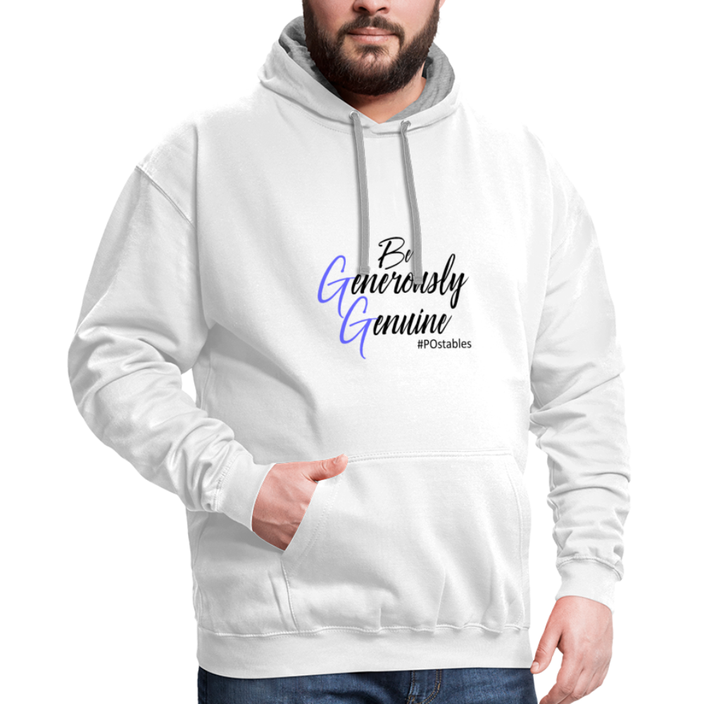 Be Generously Genuine B Contrast Hoodie - white/gray