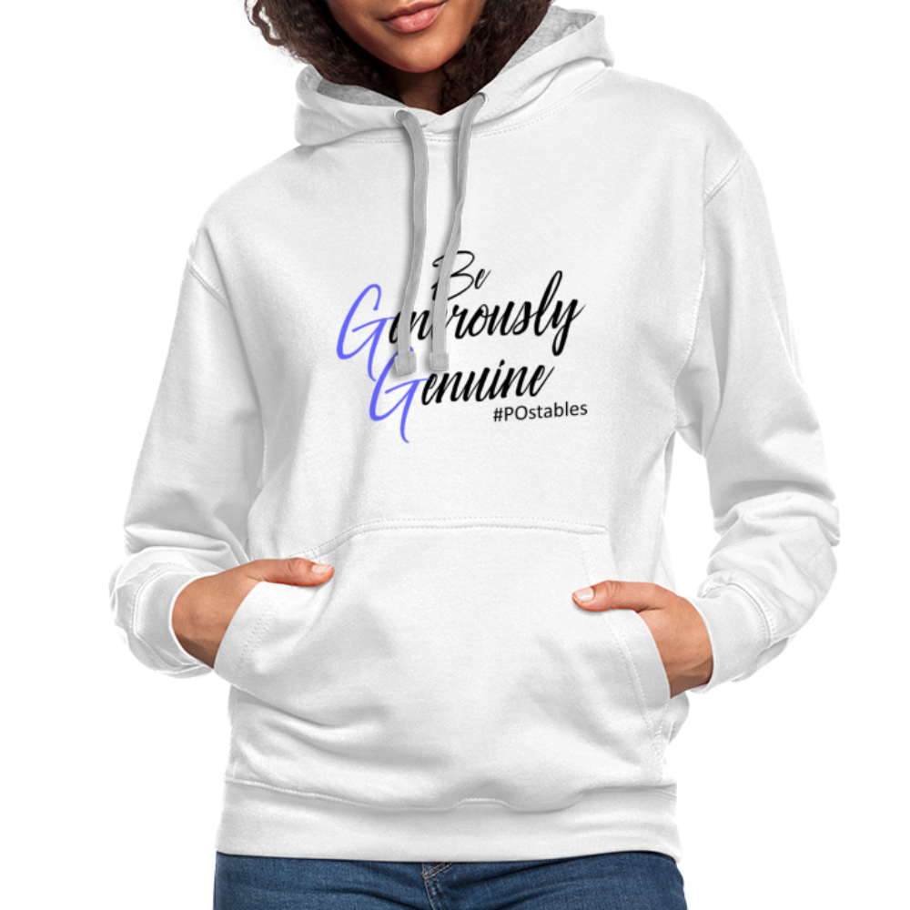 Be Generously Genuine B Contrast Hoodie - white/gray