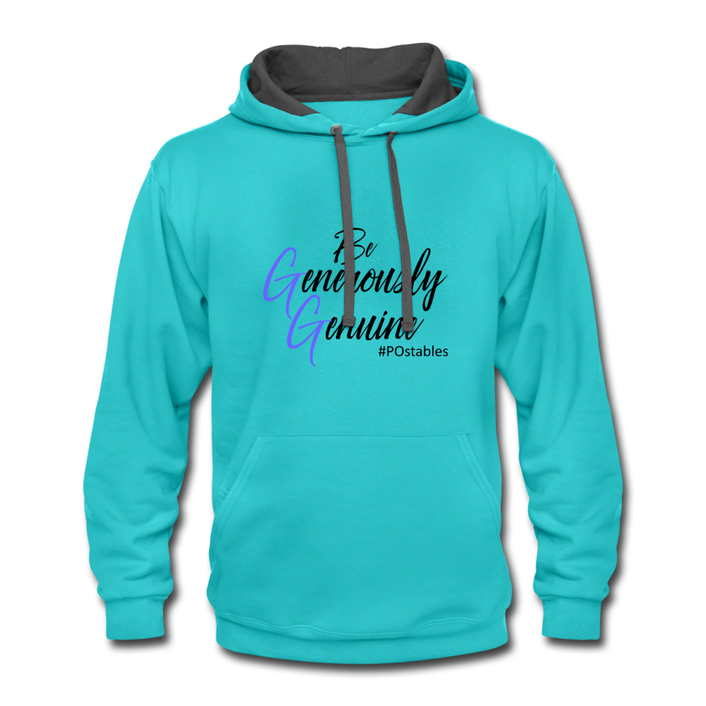 Be Generously Genuine B Contrast Hoodie - scuba blue/asphalt