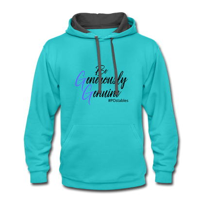 Be Generously Genuine B Contrast Hoodie - scuba blue/asphalt