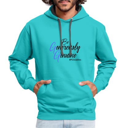 Be Generously Genuine B Contrast Hoodie - scuba blue/asphalt