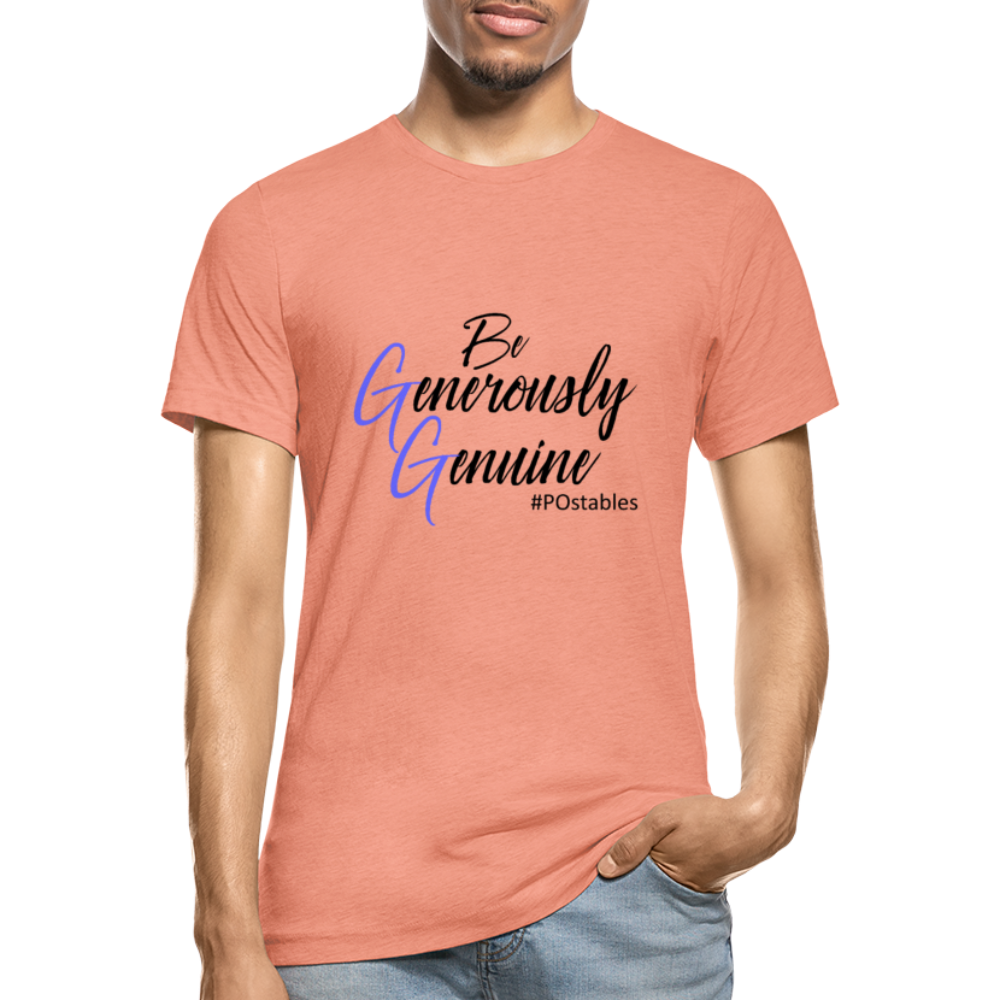 Be Generously Genuine B Unisex Heather Prism T-Shirt - heather prism sunset