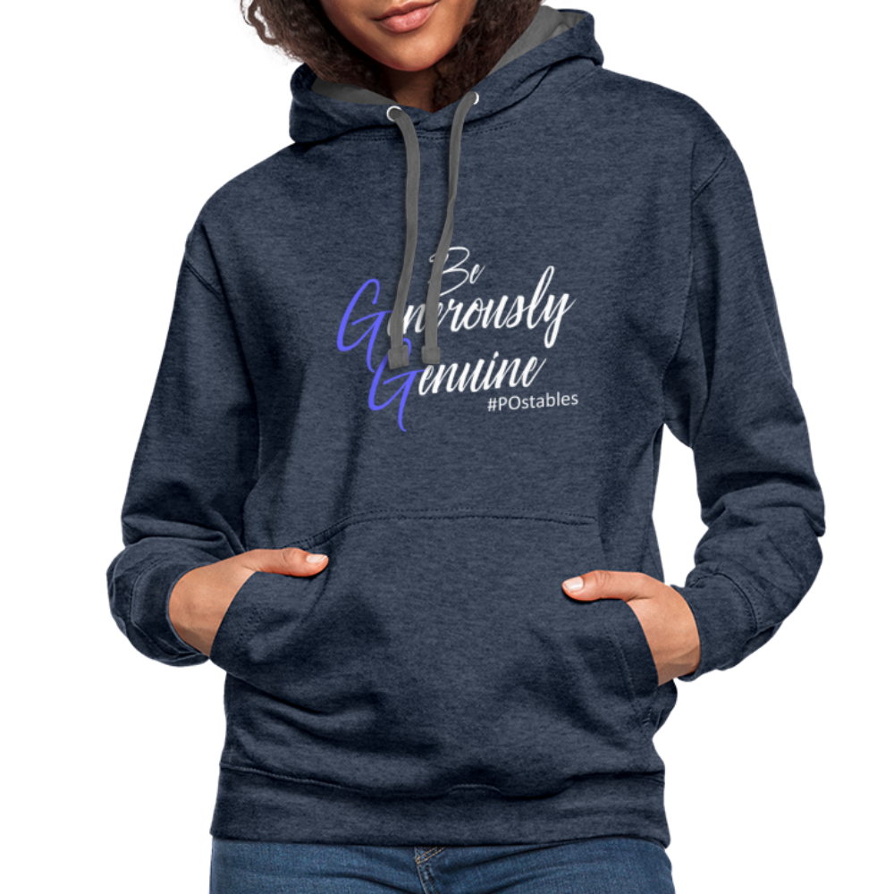 Be Generously Genuine W Contrast Hoodie - indigo heather/asphalt