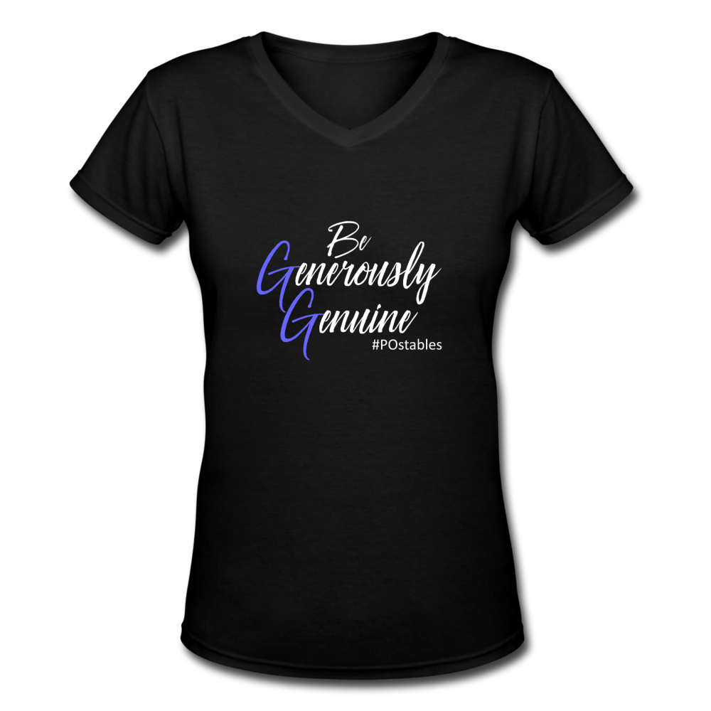 Be Generously Genuine W Women's V-Neck T-Shirt - black