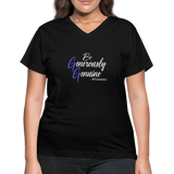Be Generously Genuine W Women's V-Neck T-Shirt - black