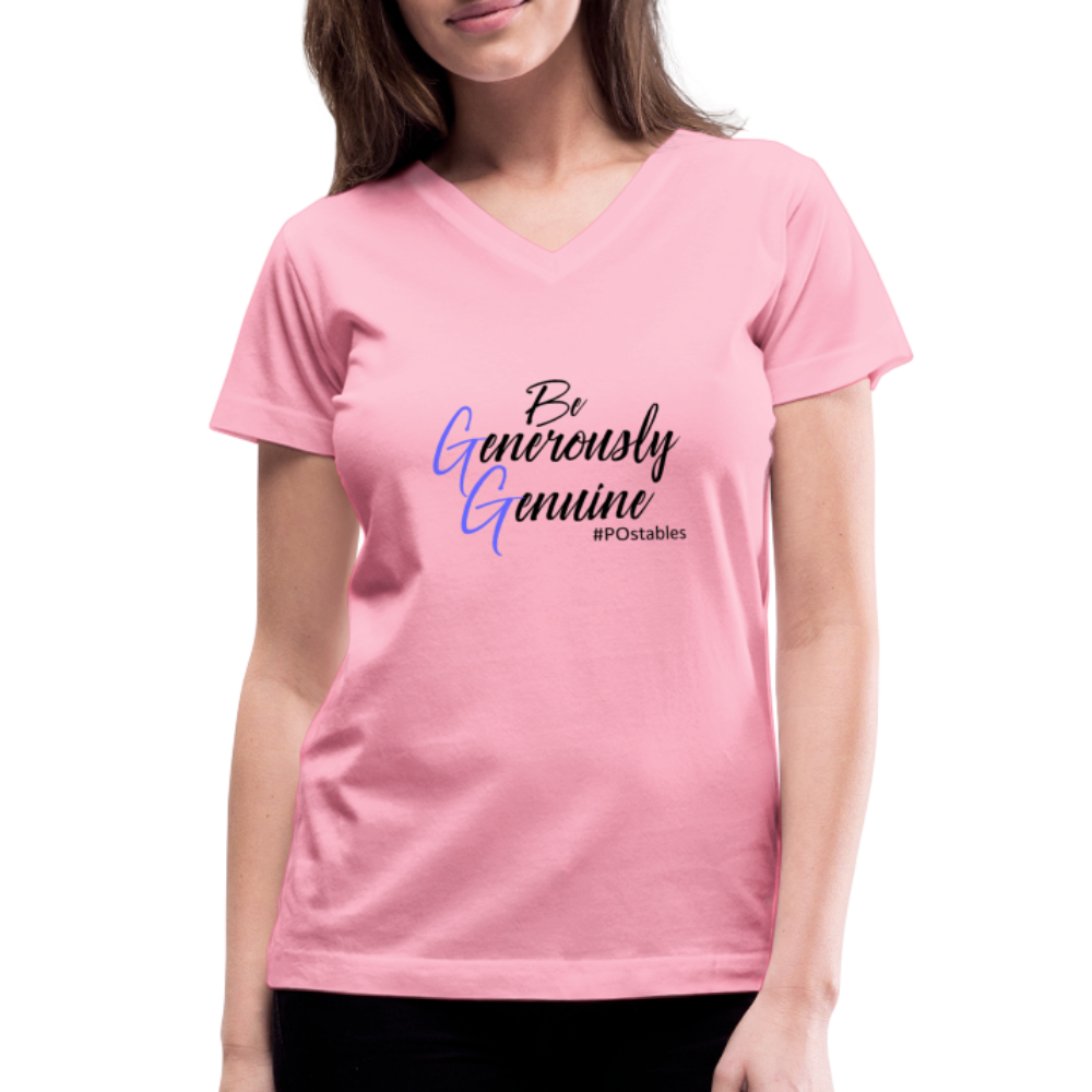 Be Generously Genuine B Women's V-Neck T-Shirt - pink