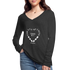 For Everything There is a Season W Women’s Long Sleeve  V-Neck Flowy Tee - deep heather