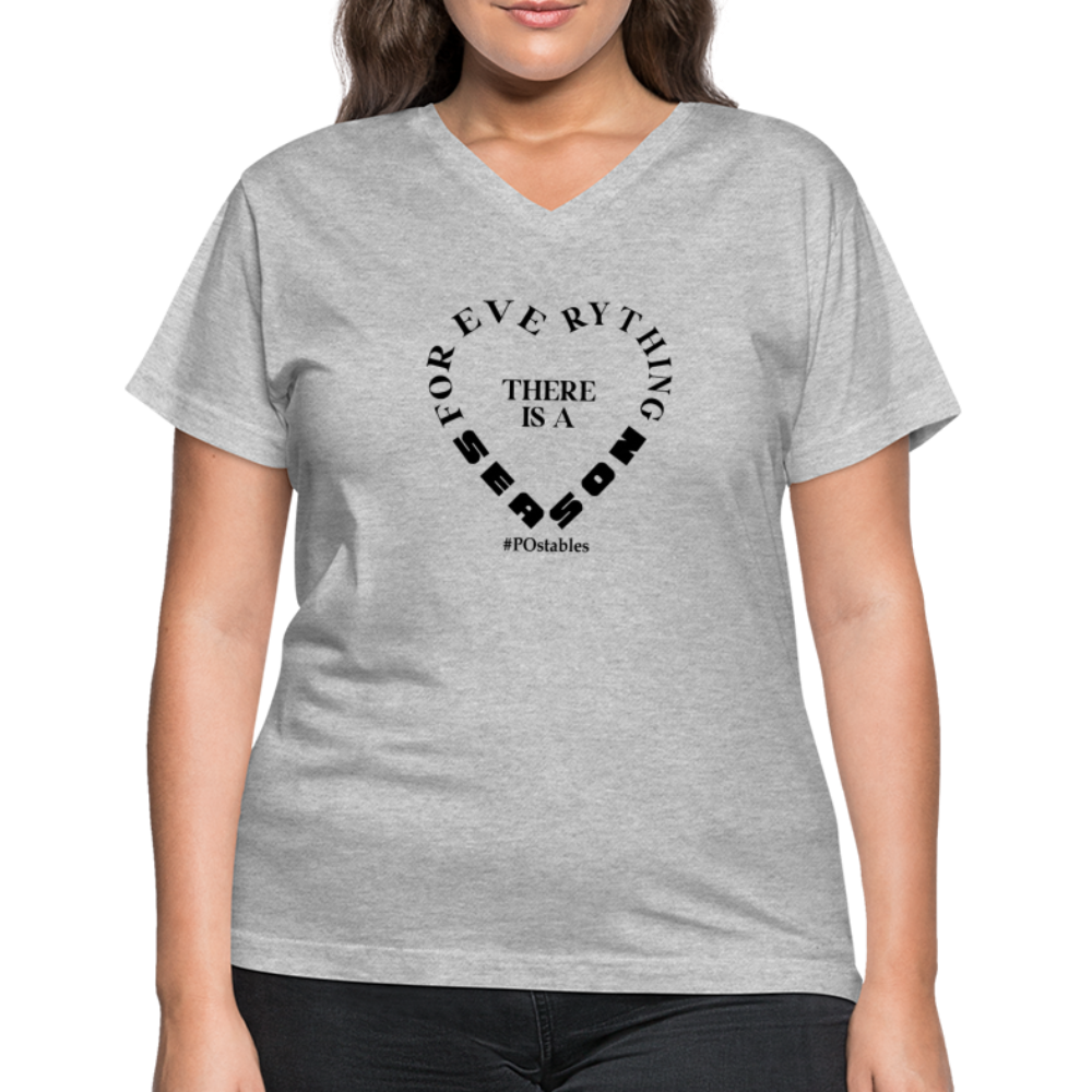 For Everything There is a Season B Women's V-Neck T-Shirt - gray