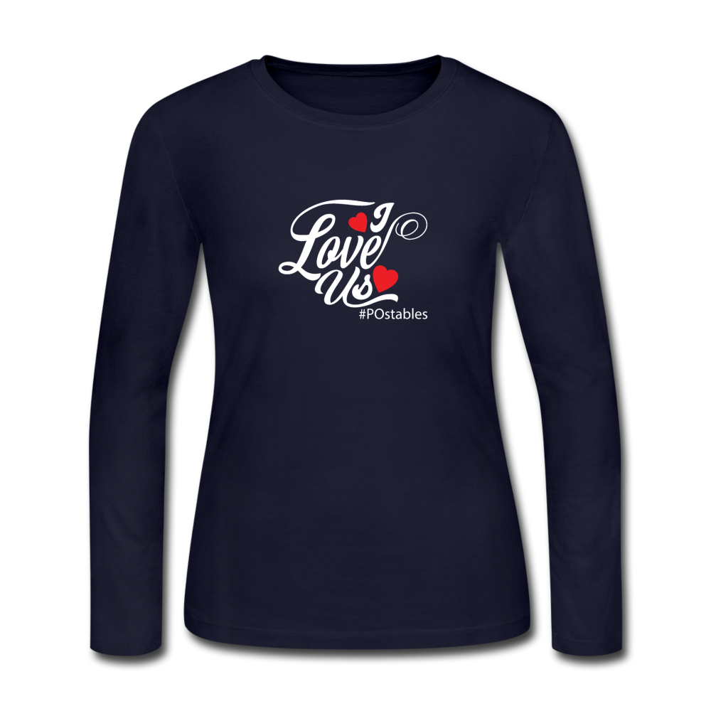 I Love Us W Women's Long Sleeve Jersey T-Shirt - navy