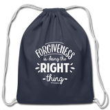 Forgiveness Is Doing The Right Thing W Cotton Drawstring Bag - navy