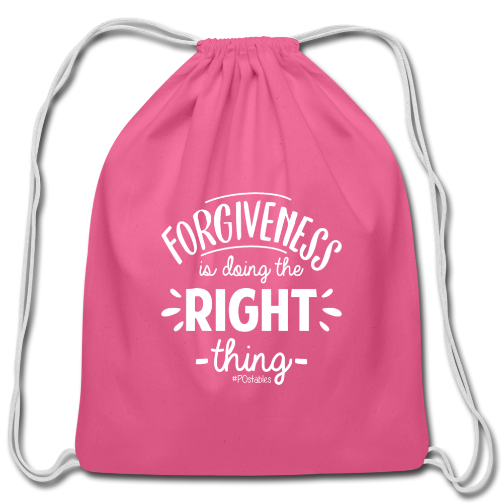 Forgiveness Is Doing The Right Thing W Cotton Drawstring Bag - pink