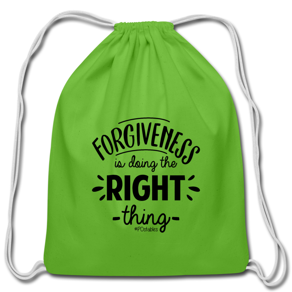 Forgiveness Is Doing The Right Thing B Cotton Drawstring Bag - clover