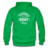 Forgiveness Is Doing The Right Thing W Gildan Heavy Blend Adult Hoodie - kelly green