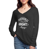 Forgiveness Is Doing The Right Thing W Women’s Long Sleeve  V-Neck Flowy Tee - deep heather