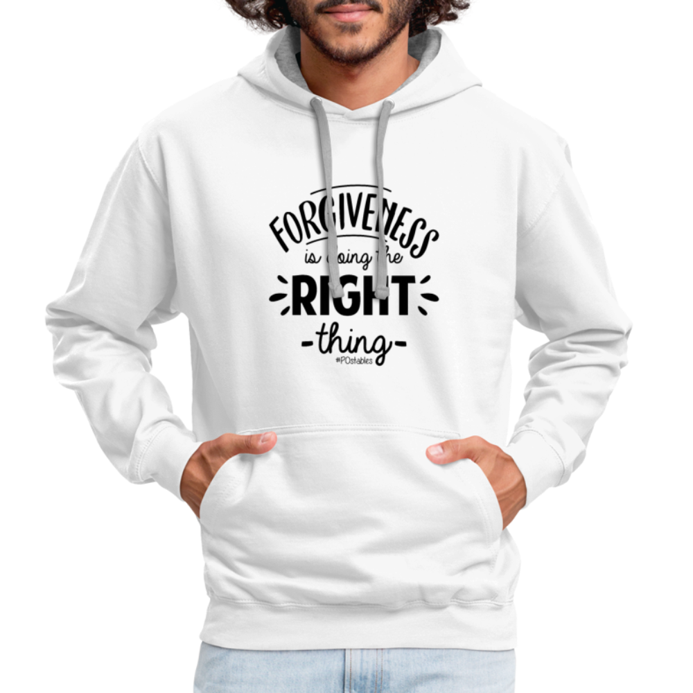 Forgiveness Is Doing The Right Thing B Contrast Hoodie - white/gray