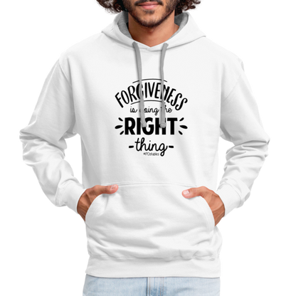 Forgiveness Is Doing The Right Thing B Contrast Hoodie - white/gray