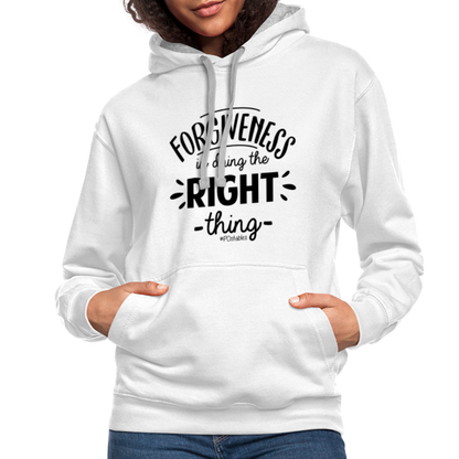 Forgiveness Is Doing The Right Thing B Contrast Hoodie - white/gray