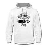 Forgiveness Is Doing The Right Thing B Contrast Hoodie - white/gray