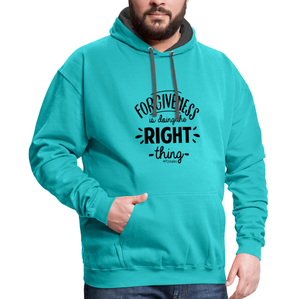 Forgiveness Is Doing The Right Thing B Contrast Hoodie - scuba blue/asphalt