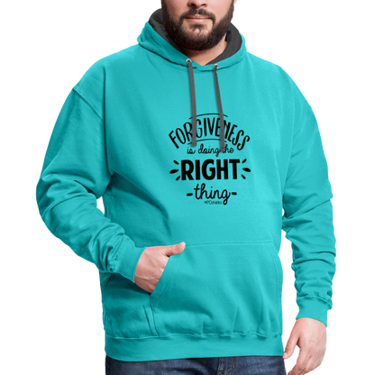 Forgiveness Is Doing The Right Thing B Contrast Hoodie - scuba blue/asphalt