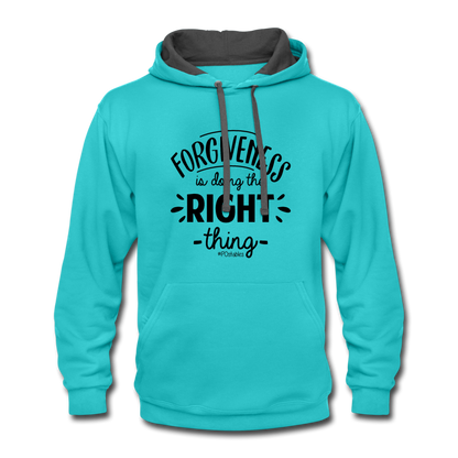 Forgiveness Is Doing The Right Thing B Contrast Hoodie - scuba blue/asphalt