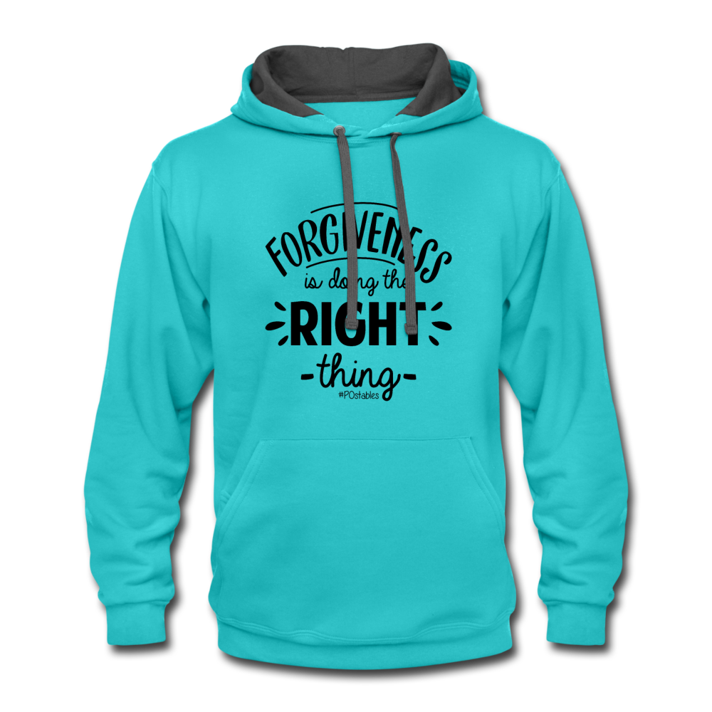 Forgiveness Is Doing The Right Thing B Contrast Hoodie - scuba blue/asphalt