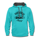 Forgiveness Is Doing The Right Thing B Contrast Hoodie - scuba blue/asphalt
