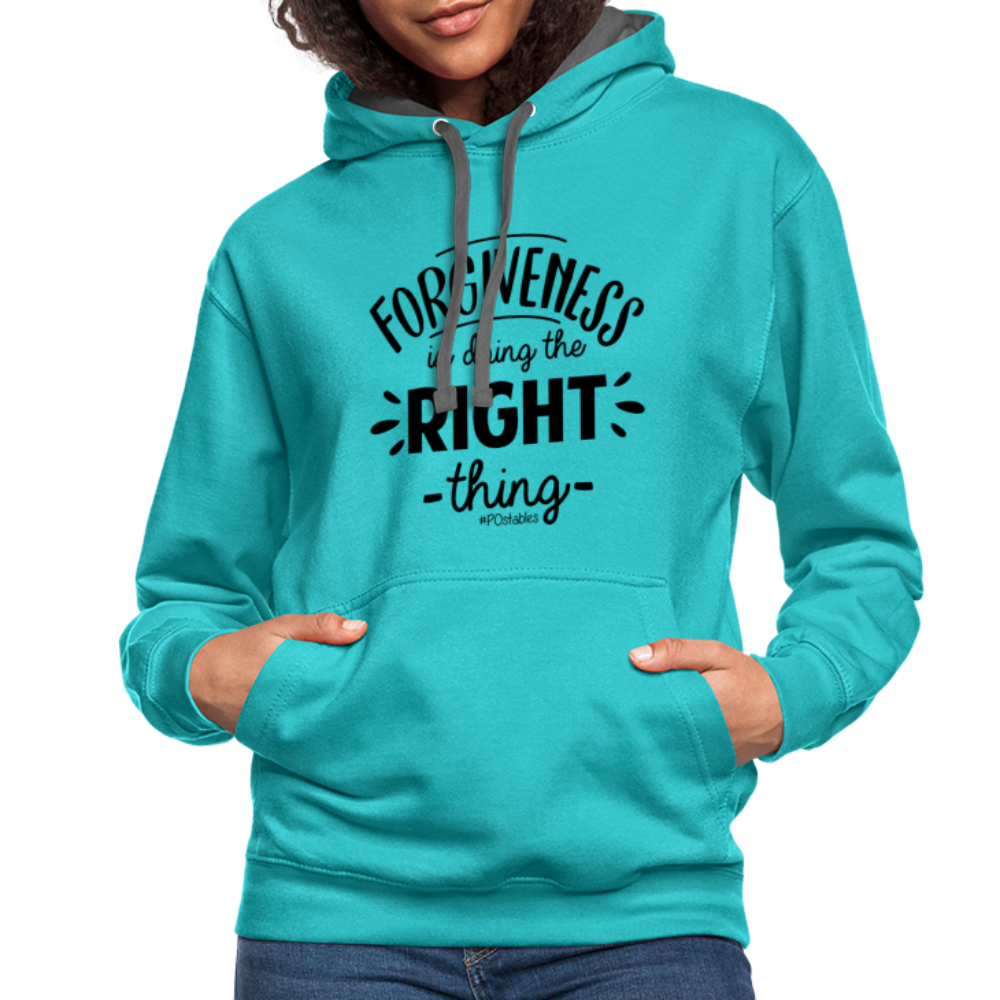 Forgiveness Is Doing The Right Thing B Contrast Hoodie - scuba blue/asphalt