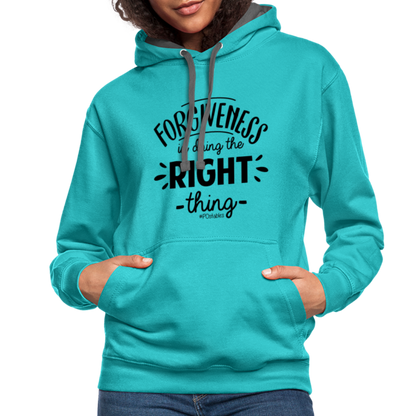 Forgiveness Is Doing The Right Thing B Contrast Hoodie - scuba blue/asphalt