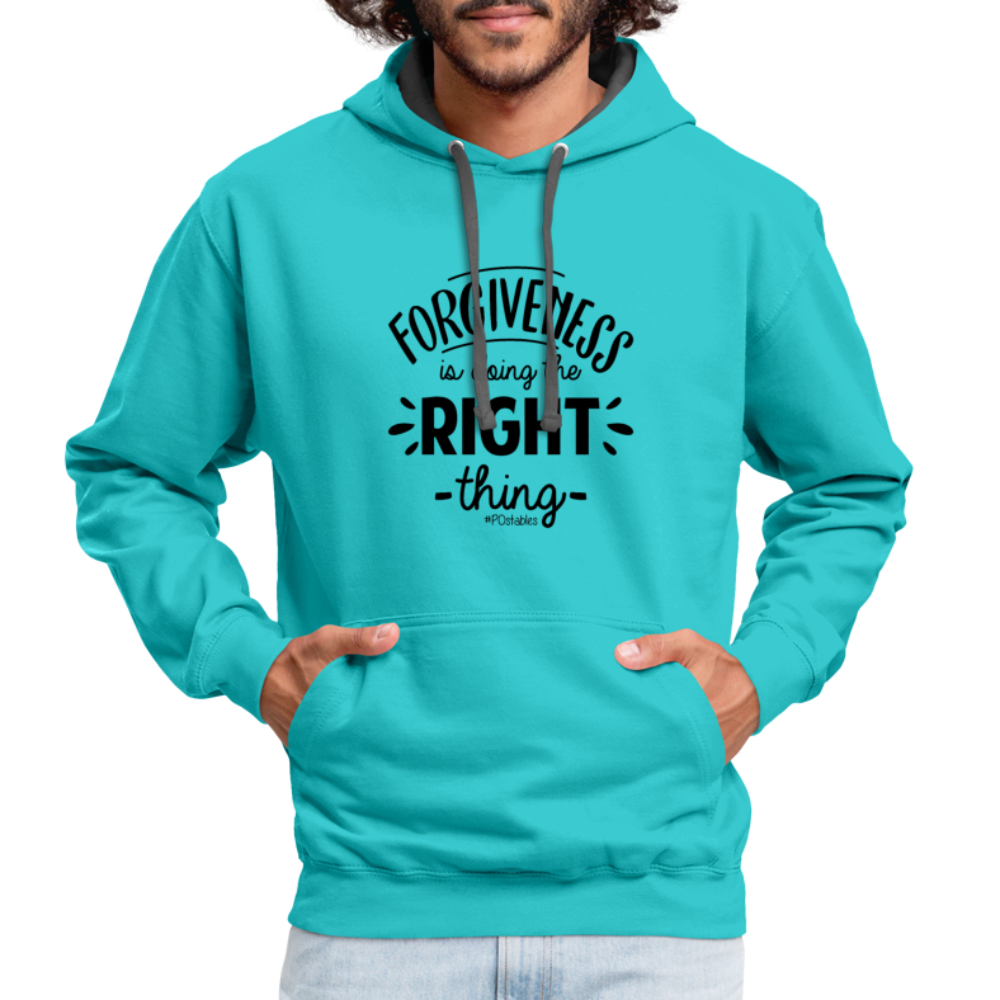 Forgiveness Is Doing The Right Thing B Contrast Hoodie - scuba blue/asphalt