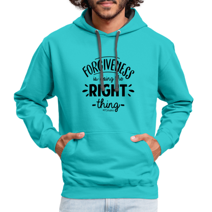 Forgiveness Is Doing The Right Thing B Contrast Hoodie - scuba blue/asphalt