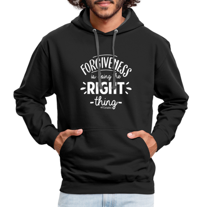 Forgiveness Is Doing The Right Thing W Contrast Hoodie - black/asphalt