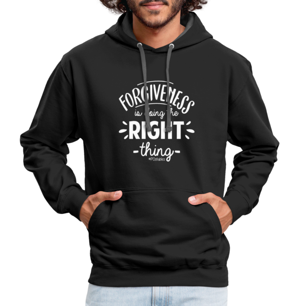 Forgiveness Is Doing The Right Thing W Contrast Hoodie - black/asphalt
