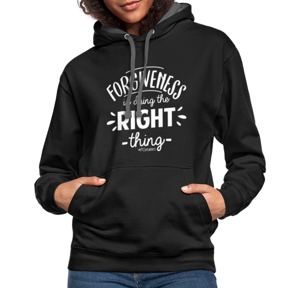 Forgiveness Is Doing The Right Thing W Contrast Hoodie - black/asphalt