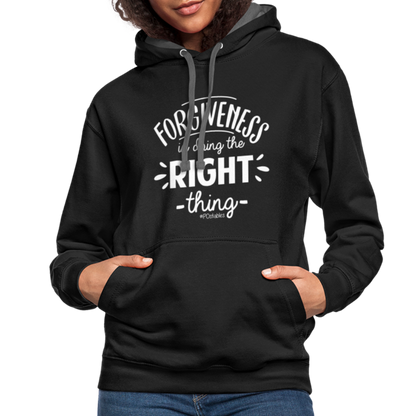 Forgiveness Is Doing The Right Thing W Contrast Hoodie - black/asphalt